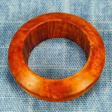 Single Channel Hardwood Ring Made from Briarwood - Size 9 US