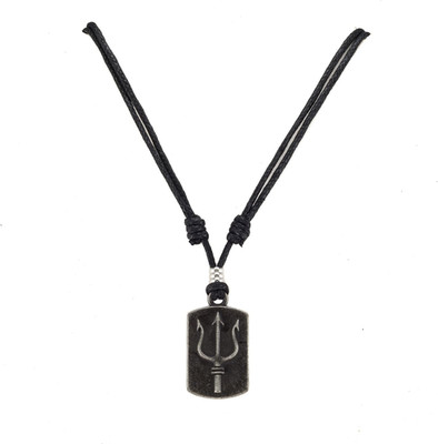 Trident Dogtag on Adjustable Cord Necklace
