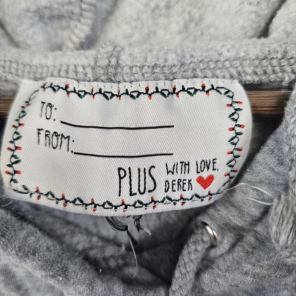 Sudadera con Capucha Derek Heart Plus "Squad Goals" Reno Gris Rojo Mangas Para Mujer 1X/2X Foto 4 de 4