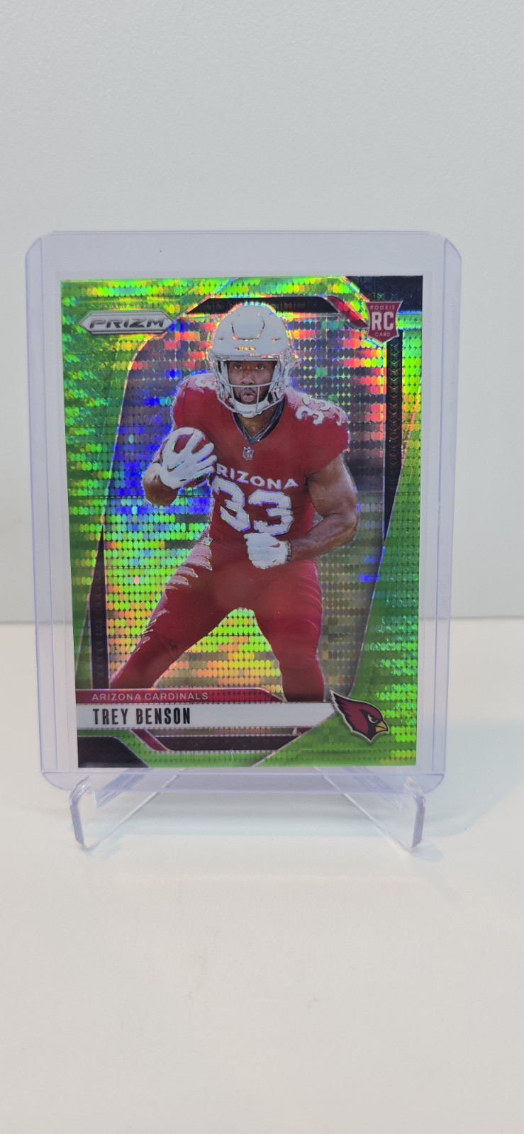 2024 Panini Prizm Football TREY BENSON #392 Green Pulsar (RC) ARIZONA CARDINALS