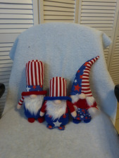 Patriotic July 4th Gnome Family 11", 9"  12.5" New With Tag