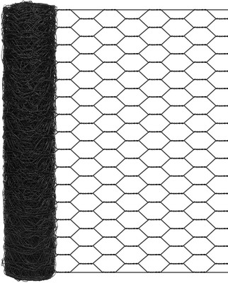Garden Poultry Black Chicken Wire - 16.5 '' × 157 '' Chicken Wire for Crafts, Ga