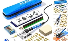 Powza, Corded Electric 72Pcs Wood Burning Kit for Beginners, Adjustable Blue