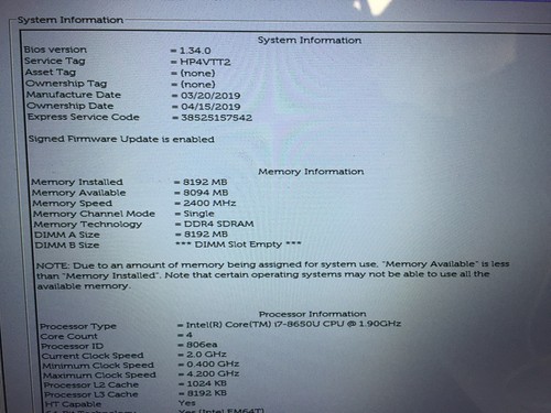 Dell Latitude 5490 14" Core i7-8650U 1.9GHz 8GB RAM NO HDD NVIDIA NO OS Fair - Afbeelding 3 van 17