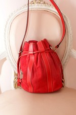 LANCEL Beutel Tasche, coral-rot, Wildleder, TOP