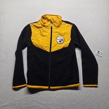 NFL PITTSBURGH STEELERS FLEECE FULL ZIP JACKET COAT YOUTH SIZE M MEDIUM