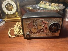 VINTAGE 1950 OLD ARVIN HOPALONG CASSIDY COWBOY RADIO WESTERN - POWERS ON- READ