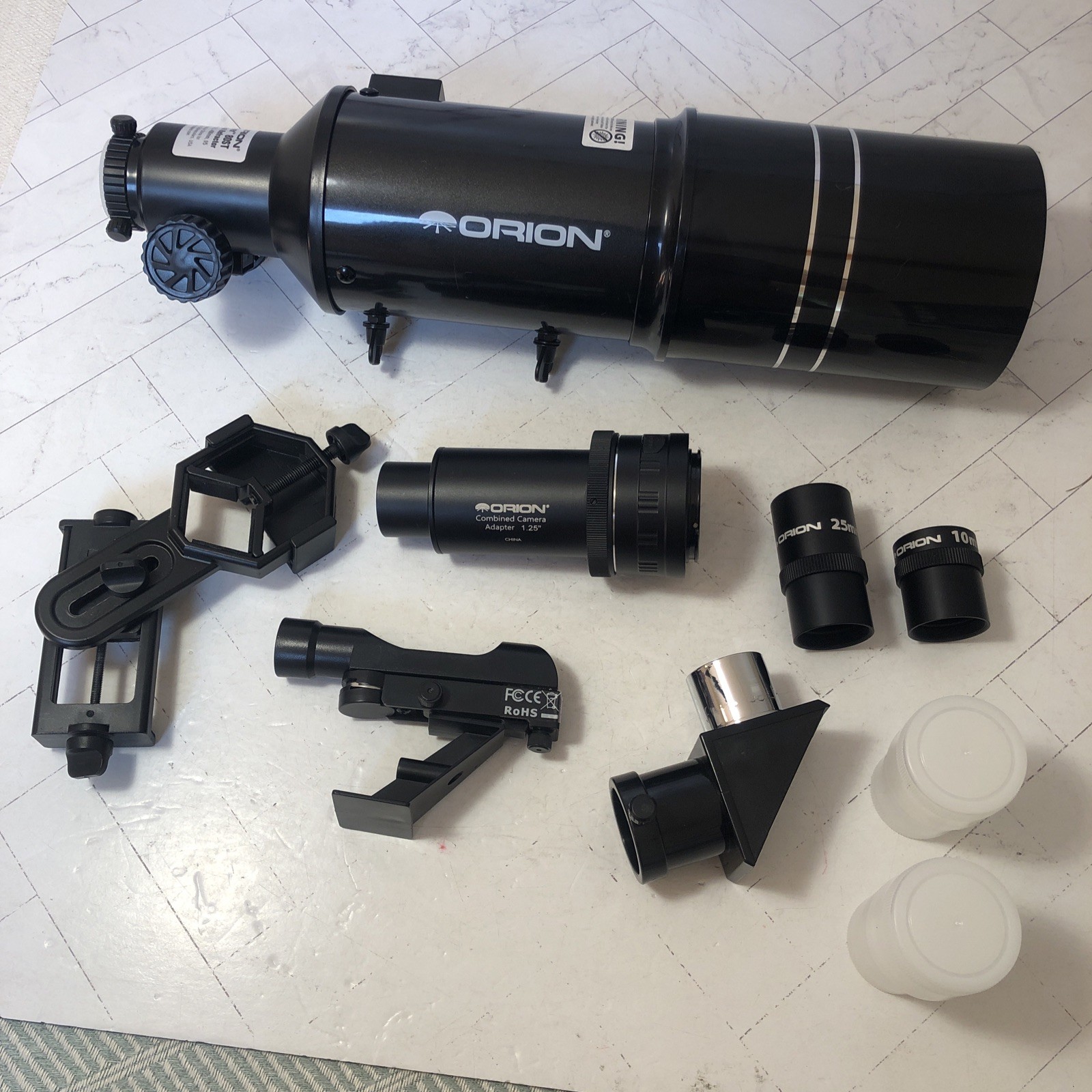 Orion Observer 80St 80Mm F/5 Refractor Telescope Kit W 25Mm &Amp; 10Mm Eyepiece Set