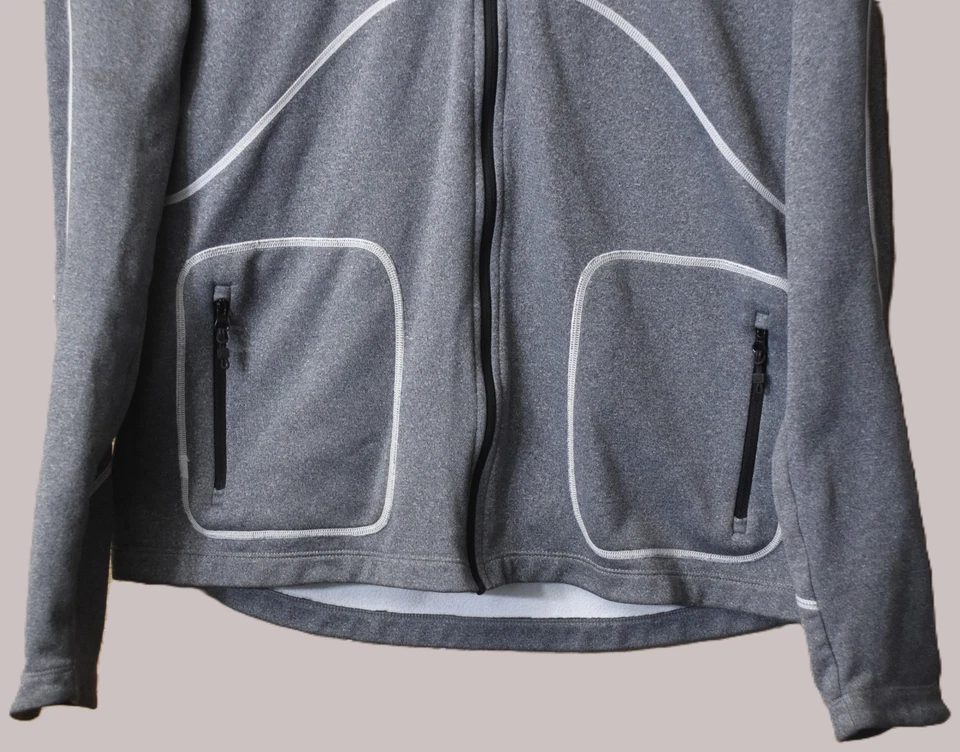 CRAFT Insulation Full Zip Gray Long Sleeve  Hooded Jacket Cycling Runners Sz L - Image 4 of 4