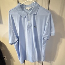 Lacoste Men's Classic Fit Polo Shirt Light Blue Short Sleeve Collared 3XL Logo
