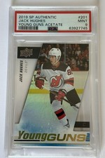 2019-20 UPPER DECK JACK HUGHES YOUNG GUNS ACETATE #201 PSA 9 BEST GRADE POP=13