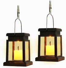 Small Solar Lanterns Outdoor Waterproof, Hanging Solar Lights Garden Decor for O