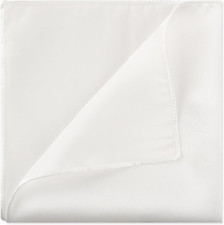 2pcs Men's Handkerchiefs Selected Soft White Hankie Suit Solid Pocket Squares