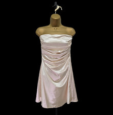 NWT Windsor Satin Mini Dress M Cream Strapless Party Hoco Parisian Chic Cocktail