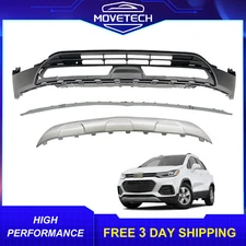 3 Pcs Front Lower Bumper Set Plastic For 2018 2019 2020 2021 2022 Chevy Trax