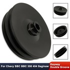 For Chevy SBC BBC 350 454 Double Groove Power Steering Pump Pulley Key Way Black