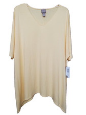 Chico's SupremelySoft Knit Dolman Sleeve Sharkbite V-Neck Tunic Size 3 XL NWT