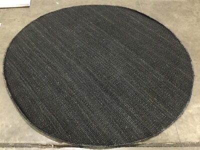 BLACK 8' X 8' Round Broken Thread Rug, Reduced Price 1172655815 NF368D-8R