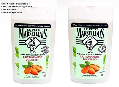Duschgel Mandel Le Petit Marseillais Mandelkern Duschcreme 2x 250ml Frankreich - Bild 1 von 3