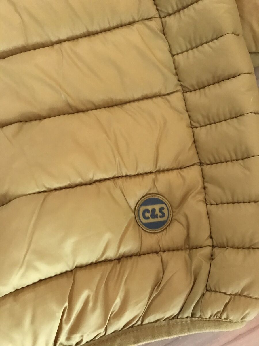 Cotton & Silk C&S Men 's Puffer Yellow Light Weight Jacket Cotton & Silk C&S Men 's Puffer Yellow Light Weight Jacket