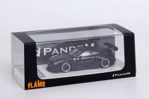 Modell Diecast Sammelauto 1:64 flammig schwarz JDM GTR R35 Pandem Sport - Bild 11 von 11