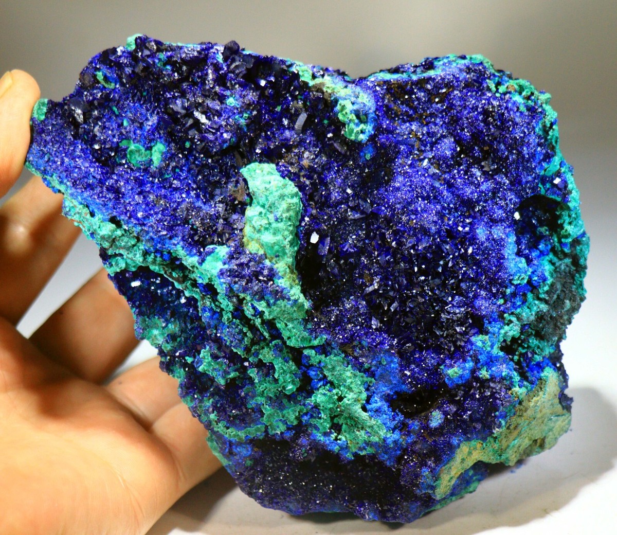 ボトリオイダル・アズライト Azurite - Azurite & Malachite Mineral Specimen from Morocco