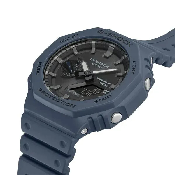 【美品・箱付】CASIO G-SHOCK 腕時計NAVY GA-B2100-2A Casio G-Shock GA-B2100-2A Blue Octagonal Solar Bluetooth