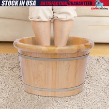Cedar Wood Foot Basin +Massager Wooden Bucket Foot Bath Massage Plus Cover Plate