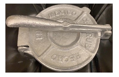 Hecho Mexico Metal Cast Aluminum Pro Restaurant Quality Tortilla Maker Round 7''