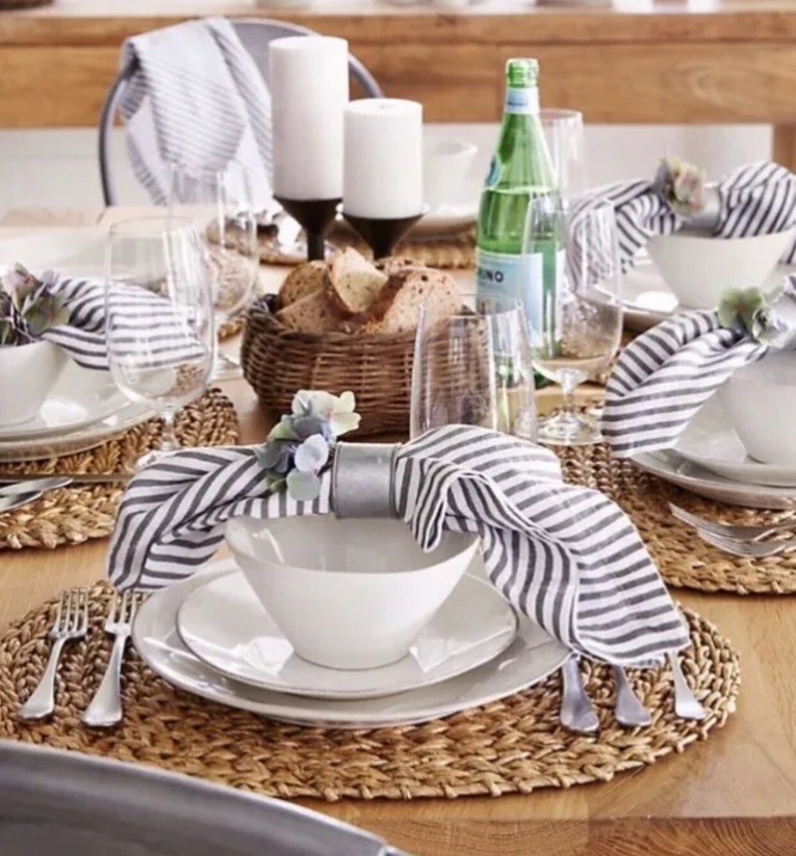 Crate and Barrel Galvanized Napkin Rings Set Of