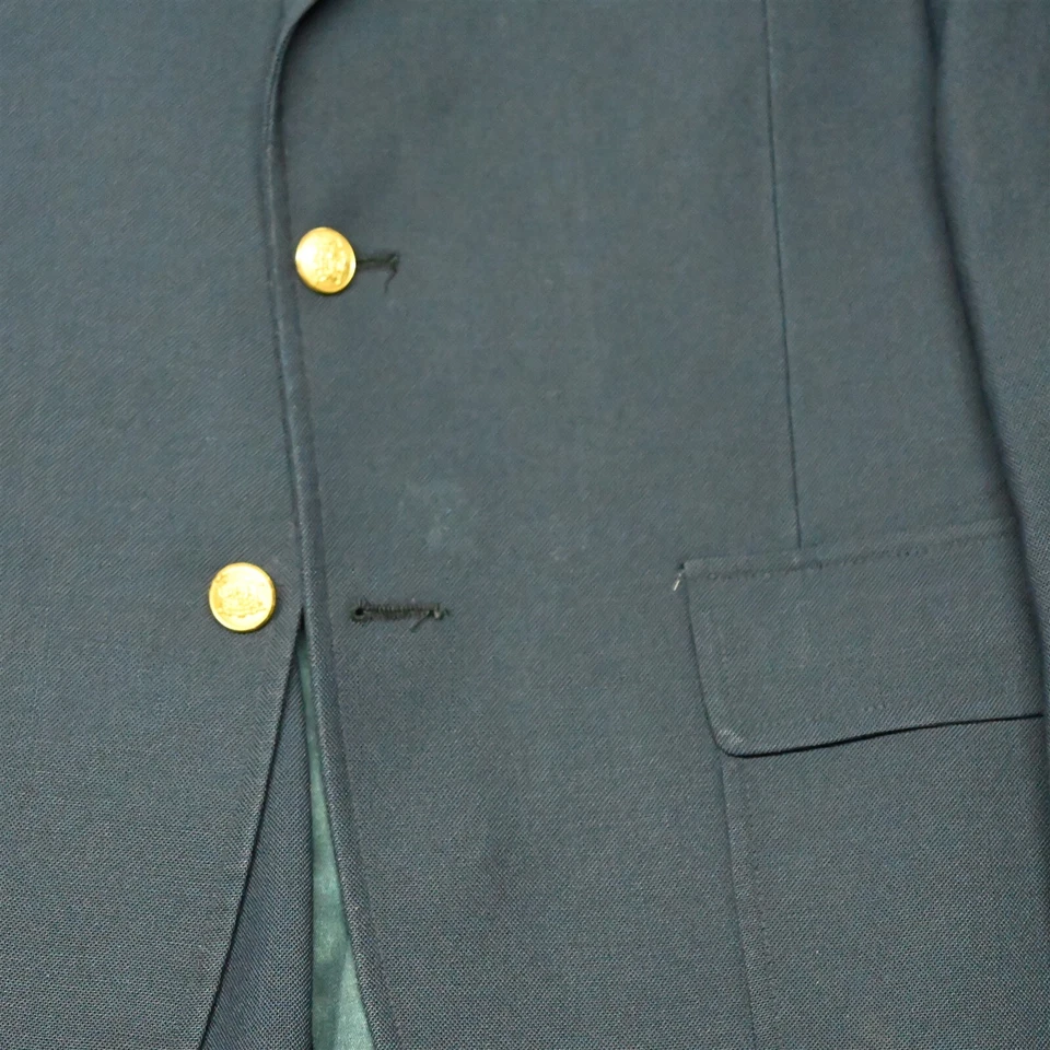 Винтажный Palm Beach 42R темно-синий хопсак золотой пуговицы шерсти блейзер куртка спортивное пальто - Изображение 3 из 4