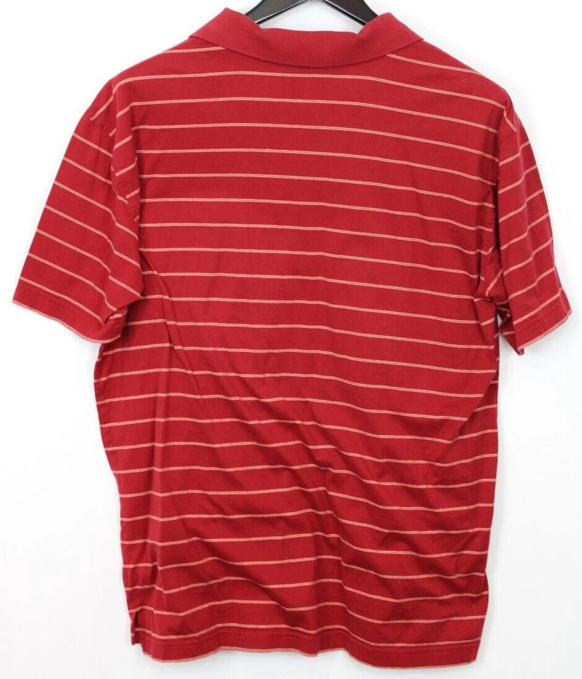 JACK NICKLAUS Size L Men's Shirt Polo Short Sleeve Red w/ Ivory & Red Strip - Image 2 of 4