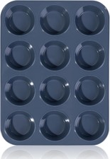 Stampo per muffin in silicone per 12 muffin per cupcakes/brownies/torte/budino'grigio'