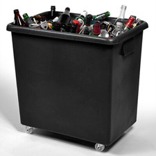 Recycled Bottle Skip 135ltr Black | Bar Truck Glass Bottle Recycling Bin