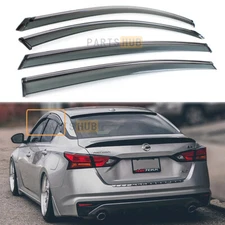 For 2019-2025 Nissan Altima JDM Chrome Trim Smoked Window Visor Rain Guards