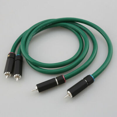 2PCS HiFI Silver Plated RCA Kabel Hochwertiges OFC RCA Audiokabel RCA-Stecker