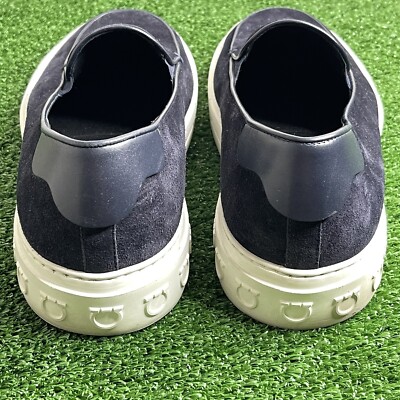 Ferragamo Blue Suede Leather Men display picture 1