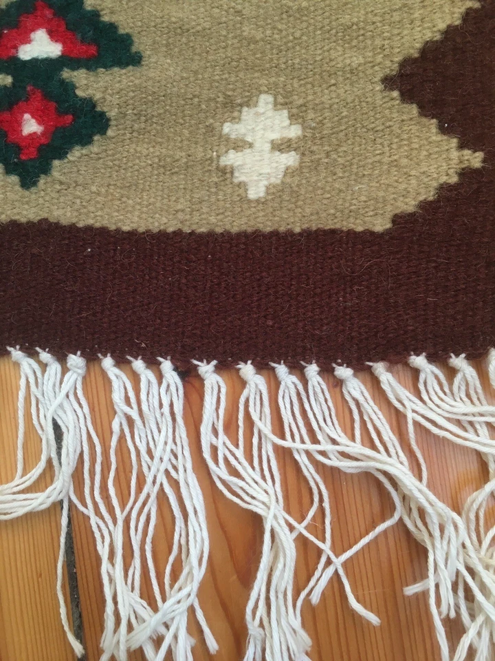 KLEINER KELIM TISCHLÄUFER  WOLLE VINTAGE 27x 30cm Vintage 70er-Jahre - Bild 3 von 3