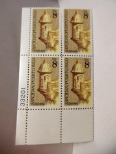 SCOTT STAMP # 1437 SAN JUAN, PUERTO RICO 8 CENT PLATE BLOCK - MNH