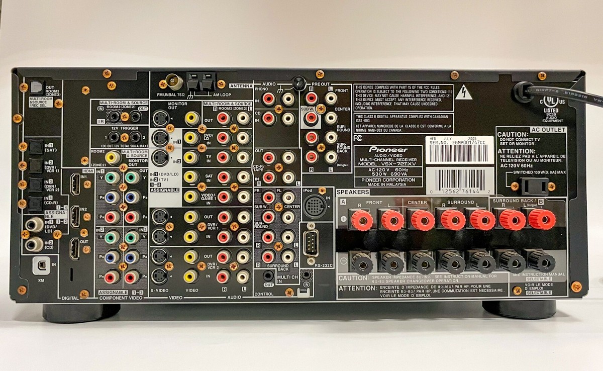 Pioneer Elite VSX-72TXV Audio / Video Multi-Channel Receiver