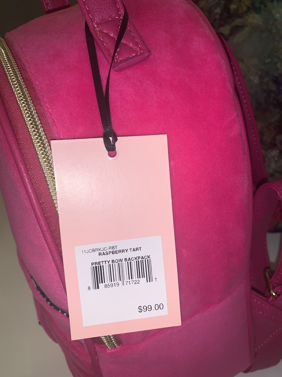 Juicy Couture HTF RARE Velour Raspberry Tart Pink Backpack NEW Juicy Couture HTF RARE Velour Raspberry Tart Pink Backpack  main image 2