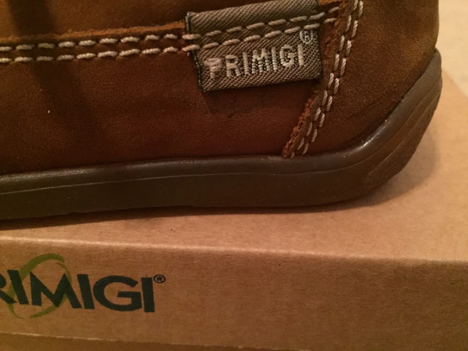 PRIMIGI Bebé Niños Marrón Nubuck Gamuza Encaje Zapatos Talla EUR23/US6.5M + Caja Foto 4 de 4