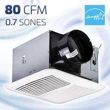 ACiQ Select 80 CFM Efficient Bathroom Exhaust Fan Ceiling Ventilator, 0.7 Sones