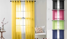 ELEGANCE 1PC SOLID VOILE SHEER WINDOW DRESSING CURTAIN GROMMET PANEL DRAPES RUBY