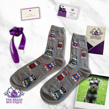 SCHNAUZER SUPERHERO FUN SOCKS UNISEX ONE SIZE FIT UK 5-11 UNIQUE SCHNAUZER GIFT