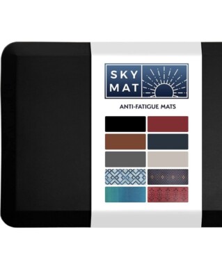 Sky Solutions Anti Fatigue Cushioned Comfort Floor Mats, 20'' x 32'' - Black