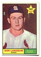 1961 Topps #338 Don Landrum Baseball Card - St. Louis Cardinals