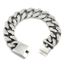 Huge Heavy 316L Stainless Steel Cuban Link Chain Mens Biker Bracelet Cuff 5D006D