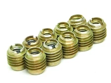 10 PACK 1/4"-20 Steel Slotted Threaded Inserts For Wood 3/8" OD x 1/2" Length ES