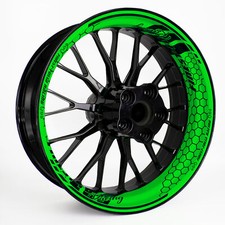 Motorrad Felgenbettaufkleber, 4er Set für 17 Zoll Felgen MR021-11-01 Neon Grün